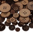 thumbnail image 4 of 100 Pcs Boutons Assortis en Noix de Coco Ronds Flatback 4 Trous Boutons en Bois Diy, 4 of 7