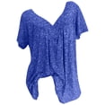 thumbnail image 2 of EGNMCR T-Shirts pour Femmes Femmes Grande Taille Manches Courtes Col en V Blouse à Imprimé Chandail Hauts Manches Courtes Blouses, 2 of 8