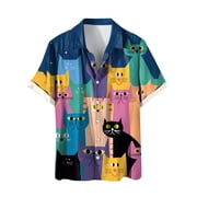 LUOGENLI T-shirts Homme pour Hommes Manches Courtes Mignons mignons homme d'été pour Hommes Hommes T-Tshirts Graphiques Tees Pêcher Vêtements d' été Bleu foncé XXXL