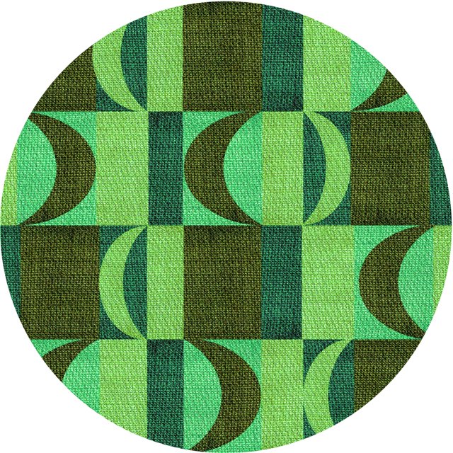 Ahgly Tapis Rond Lavable en Machine Intérieur Transitionnel Vert Forêt Foncé, 4 Pieds Rond
