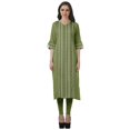 thumbnail image 1 of Moomaya Kurtis Droits Imprimés pour Femmes, Col en V, Manches Retroussables, Kurta Tunique, 1 of 6