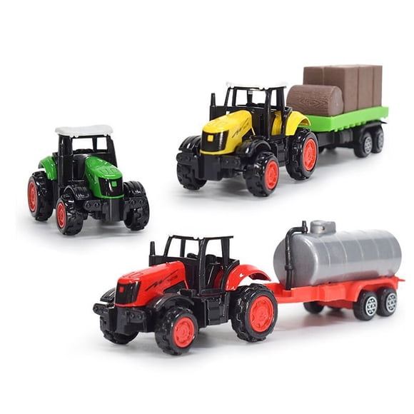 EASTIN 3 Pack Farm Tractors Truck and Trailers Set Toy Mini Alloy Car Vehicle Gifts for Kids Boys Girls Children