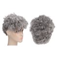 thumbnail image 4 of Chapeau Court Afro, Gris Noir Cheveux Courts Doux Remplacement Résistant à la Chaleur Synthétique Ajustable avec Frange pour Rendez-Vous, 4 of 8