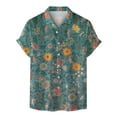thumbnail image 1 of Chemises pour Hommes Manches Courtes Boutons Décontractés Imprimé Plage Chemise Col Rabattu Manches Courtes Blouse Chemises en Lin Manches Courtes Chemises Décontractées Manches Courtes, 1 of 3