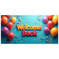 thumbnail image 3 of Welcome Back Banner Gradient Heart Stars Party Decoration Background Backdrop for Office Classroom Event Photography Celebration Decors, 3 of 4