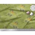 thumbnail image 2 of Soimoi Green Poly Georgette Fabric Stripe & Paisley Printed Fabric 1 Yard 42 Inch Wide, 2 of 3
