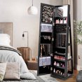 thumbnail image 4 of Costway 360° Rotatable Jewelry Cabinet Armoire 2-in-1 Lockable Mirrored Black, 4 of 9