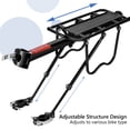 thumbnail image 2 of Semfri Bike Rack Heavy Weight Mountain Road Bike Rear Rack with Semi-Quick Release and Light Logo Bicycle Accessories Universal Adjustable Bicycle Luggage Rack - Black, 2 of 14