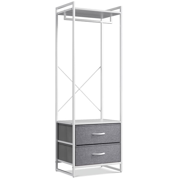 Sorbus Clothing Rack with Drawers - Clothes Stand Dresser - Wood Top, Steel Frame, & Fabric Drawers - Tall Closet Storage Organizer - Stand Alone Garment Rack for Hanging Shirts, Dresses.