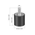thumbnail image 2 of Unique Bargains M4 Rubber Vibration and Shock Absorption Mount w Thread Stud, 0.59' x 0.59',2pcs, 2 of 3