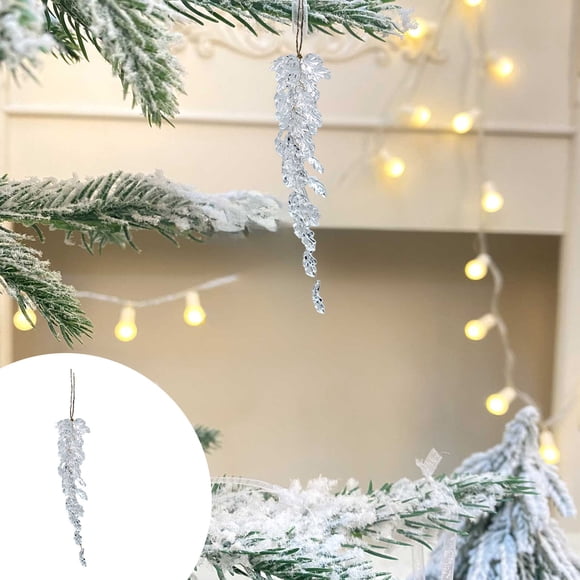 mtvxesu Transparent Acrylic Crystal Pendants Snowflakes Water Droplets Leaves Christmas Tree Holiday Party Decorations 3-Pack 8.27X8.27In