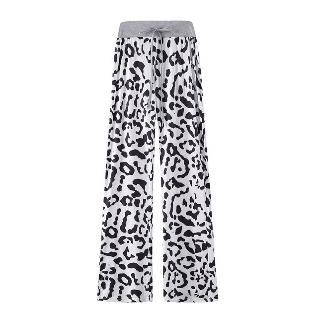 RKSTN Womens Pants Comfy Stretch Floral Print Drawstring Wide Leg Lounge Pants Spring Loose Comfortable Pants