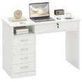 thumbnail image 1 of Vinsetto Computer Desk with Lockable Drawer and Open Compartment, White, 1 of 10