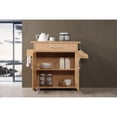 thumbnail image 2 of Hodedah Wheeled Kitchen Island with Large Spice Rack and Towel Holder, Beech, 2 of 8