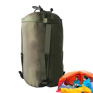 Sleeping bag storage bag – Portable nylon camping sack Waterproof backpack Army Green