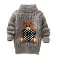 thumbnail image 1 of Chandail d'Hiver pour Garçon Fille Cartoon Bear Tricoté Col Bas, 1 of 7