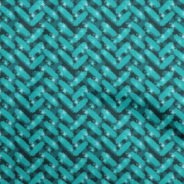 oneOone Cotton Silk Turquoise Blue Fabric Abstract Sewing Craft Projects Fabric Prints By Yard 42 Inch Wide