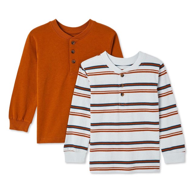 Lot de 2 t-shirts à col henley George pour petits garçons