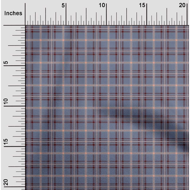 oneOone Cotton Poplin Fabric Tartan Check Decor Fabric Printed BTY 56 Inch Wide