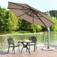 thumbnail image 1 of Costway Parasol Déporté de Patio 11 Pi Rotation Cantilever Aluminium Inclinaison Base Croisée Café, 1 of 10