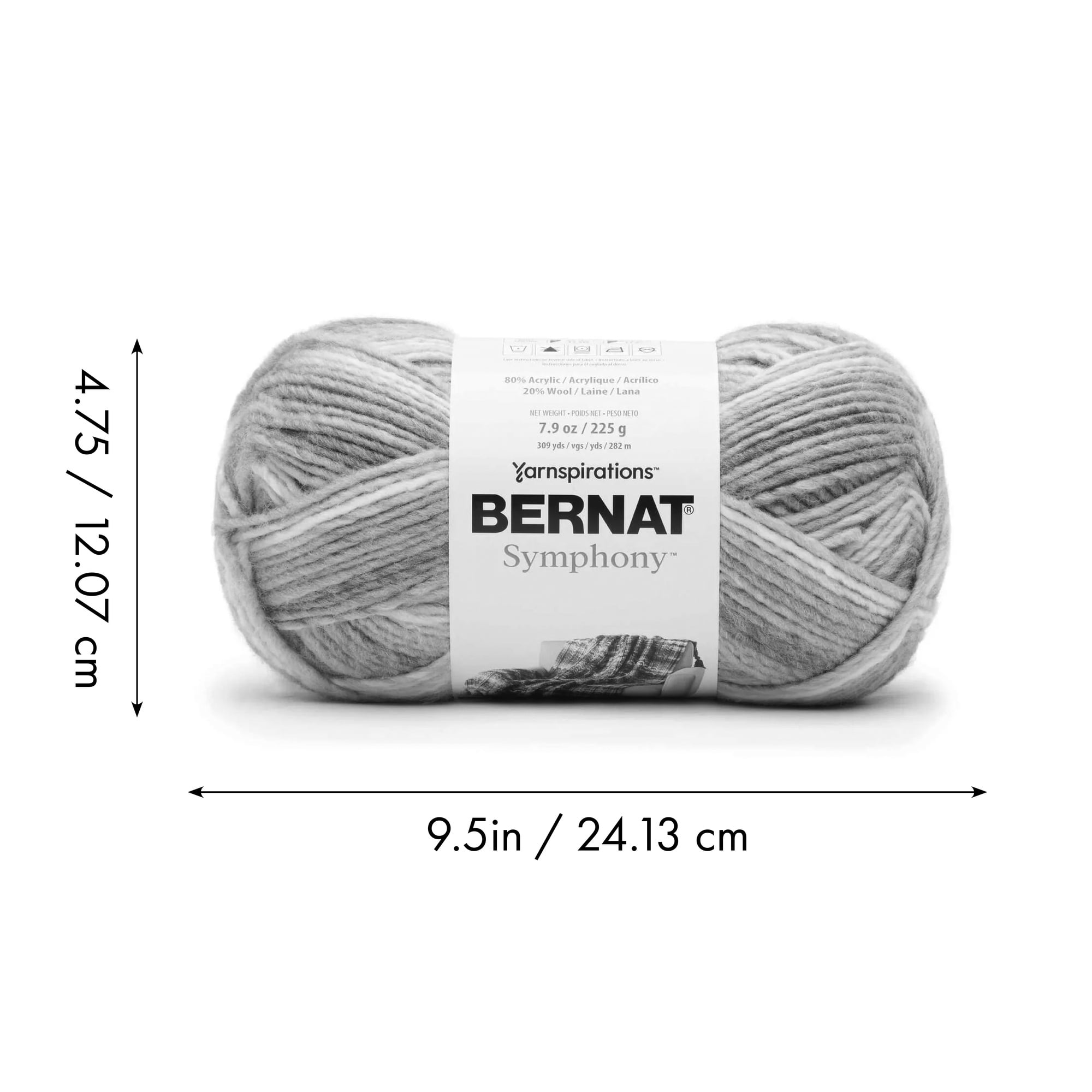 Bernat® Symphony™ #5 Bulky Blend Fil, 7.9oz/225g 309 Yards