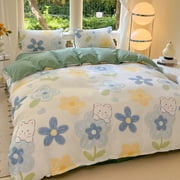 Wzzjkit Comforter Summer Student Dormitory - Three-piece Set - friendly Brushed Quilt Cover - Universal All Seasons for Hot Sleepers, Bed, Couch and Sofa Queen Comforter