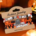 thumbnail image 2 of D Beaded Bracelet Set Gothic Layered Design For Women Accessories Jewelry Gift Stretch Fit Stackable Araneid Pumpkin Theme Resin Craftwork Party Fashion Durable Material Adjustable Size, 2 of 7
