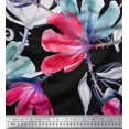 thumbnail image 1 of Soimoi Satin Silk Fabric Flower Watercolor Print Fabric by The Yard 42 Inch Wide, 1 of 3