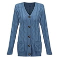 thumbnail image 5 of Kcodviy Sweaters Womens Open Sleeve Corset Back Winter Coat Knit Boho Long Patchwork Plus Size Button Sweaters for Women Coat Cardigan Pockets Front Fuzzy Coats Sweater, 5 of 5