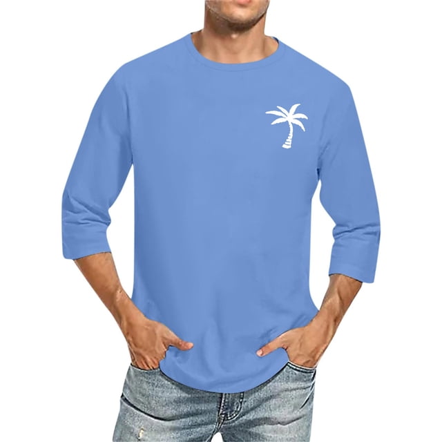 Birdeem Chemises pour Hommes Hommes Imprimé Col Rond Décontracté Mode Manches Courtes Blouses Col Rond Chemises