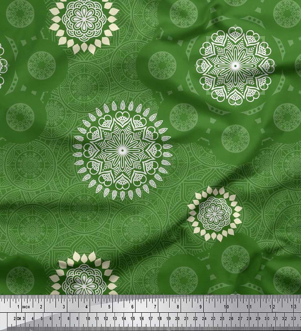 Soimoi Rayon Fabric Mandala Ethnic Print Fabric by The Yard 56 Inch Wide