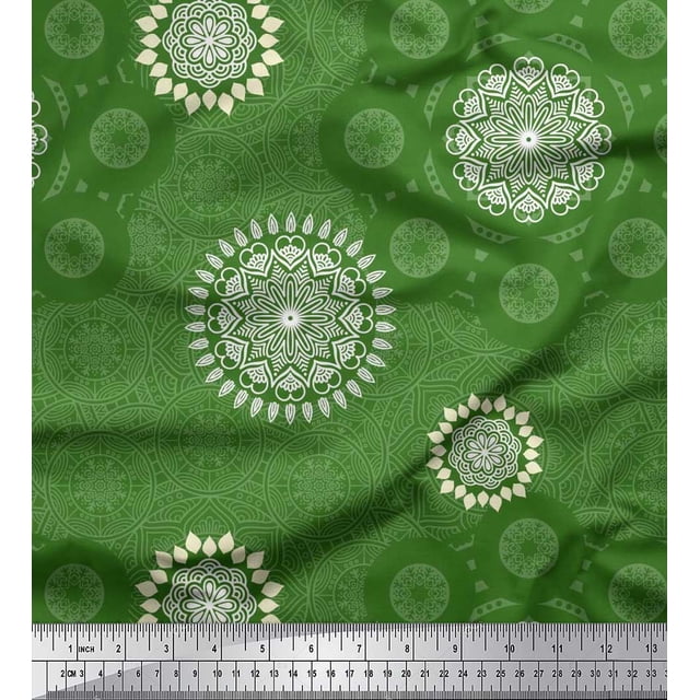 Soimoi Rayon Fabric Mandala Ethnic Print Fabric by The Yard 56 Inch Wide