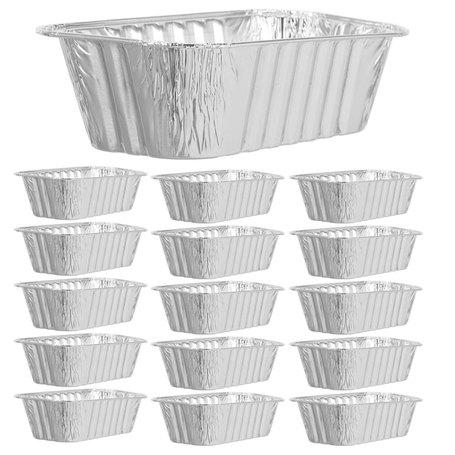 UPOUART 50Pcs Aluminum Foil Bread Pans Polished Edges Safe Loaf Containers for Kitchen Use
