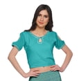 thumbnail image 3 of Moomaya Printed Two Piece Flared Skirt And Crop Top Rayon Ethnic Set For Girls, 3 of 6