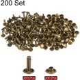 thumbnail image 3 of 200 Sets Leather Rivets 12 x 8mm Metal Double Cap Rivet Snaps Studs Fasteners with 3pcs Setting Tools Rivets for Leather Craft DIY Repair Decoration, Bronze, 3 of 7