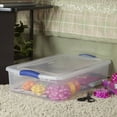 thumbnail image 4 of Sterilite 32 Liter Latch Box, Clear Plastic Storage Bin with Lid, Blue Latch, 4 of 5