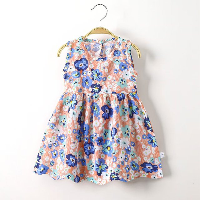 LOVZFMLL Girls' Summer Sleeveless Ruffled Lace Round-Neck Embroidery Mesh Princess Bow Skirt
