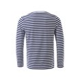 thumbnail image 3 of INSPIRE CHIC T-Shirt pour Homme à Rayures Col Ras du Cou Manches Longues Chandail Haut 46 Bleu Marine, 3 of 8