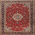 thumbnail image 1 of Ahgly Company Indoor Square Traditional Orange Salmon Pink Medallion Area Rugs, 4' Square, 1 of 6
