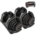 thumbnail image 1 of 90 Lb Adjustable Dumbbell: Adjusts From 10-90 Lbs, 17 Adjustable Weight Settings | Space Efficient Compact Design, Easily Switch Exercises Workouts | Dumbbells Weight Set for Fitness & Home Gym, 1 of 15