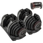 90 Lb Adjustable Dumbbell: Adjusts From 10-90 Lbs, 17 Adjustable Weight Settings | Space Efficient Compact Design, Easily Switch Exercises Workouts | Dumbbells Weight Set for Fitness & Home Gym