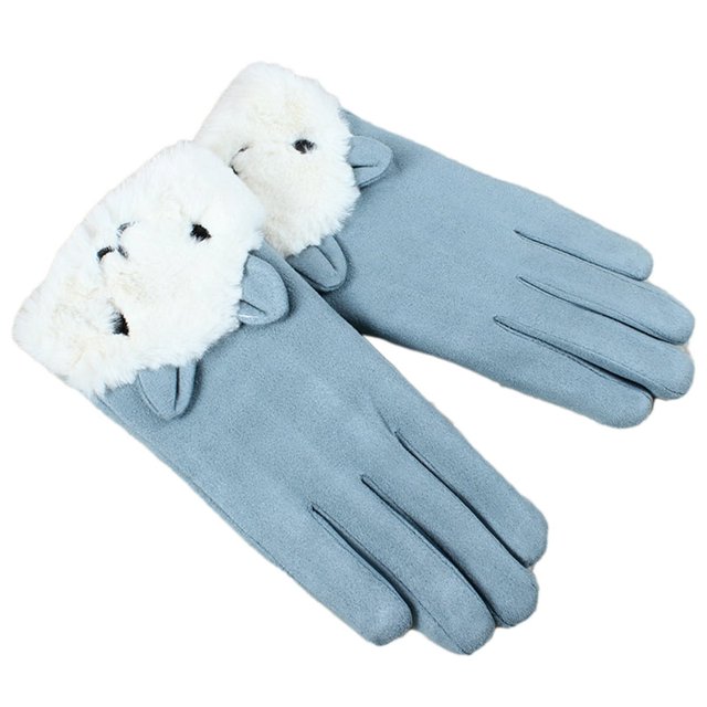 Gants en Daim Chauds pour Femmes Hiver Coupe-Vent en Plein Air