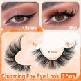 thumbnail image 3 of HAHDAXIA False Eyelashes Cat Eye Lashes Natural Look Fluffy Lashes Strips 9 Pairs Wispy Fox Eye Lashes 20MM Thick Fake Lashes Look Like Eye Extensions, 3 of 7