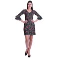 thumbnail image 2 of Moomaya Robe Courte Imprimée pour Femmes, Manches Évasées, Coupe Droite, Robes pour Femmes, Vêtements d'Été Décontractés, 2 of 6