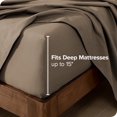 thumbnail image 3 of Bare Home Ensemble de Draps en Flanelle - 100 % Coton - Poche Profonde - Très Grand Simple, Taupe, 3 Pcs, 3 of 7