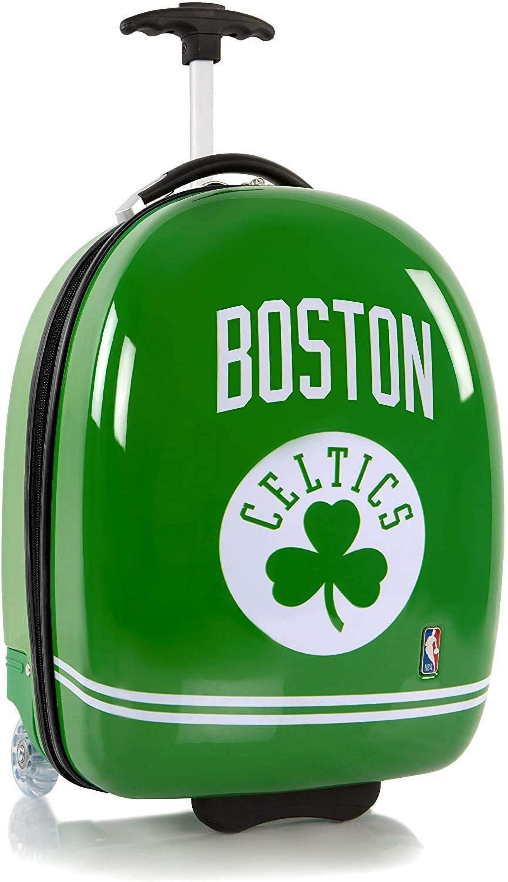 NBA Basketball Boston Celtics Hardside Carry-on Wheeled Luggage for Kids - 18" Travel Trolley Child Suitcase