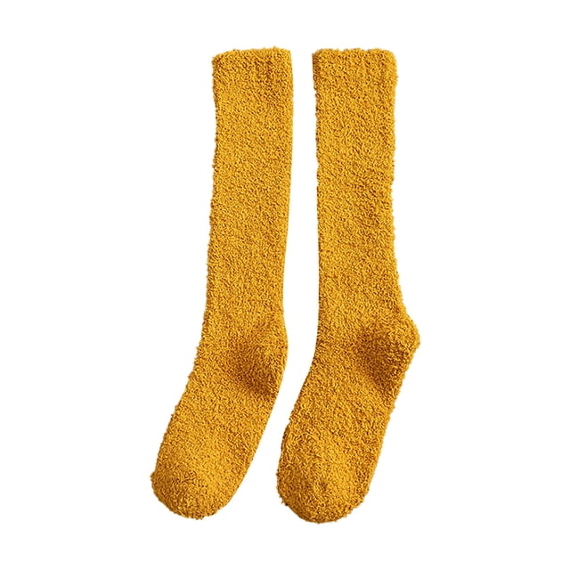 Women's Coral Fleece Mid-Calf Socks - Warm, Elastic Top, Winter Home Wear - Polyester - One Size