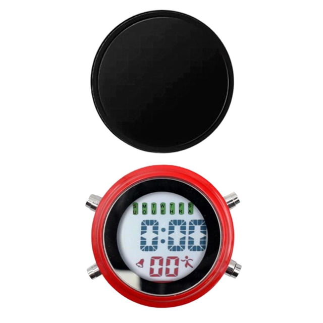 Abbracc Digital Alarm Clock Digital Clock Waterproof Radio Controlled Alarm Clock with Red-Black