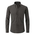 thumbnail image 2 of Birdeem Chemise Blouse Décontractée pour Homme à Boutons, Unie, avec Poche, Col Rabattu, Manches Longues, Respirante, 2 of 3