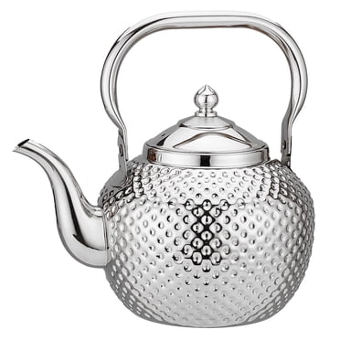 SANQIAHOME 2000ml teapot with Infuser stainless steel Water Boilers lifting handle Tea Maker Water Kettle for Induction/Gas silver